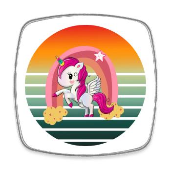 unicorn Licorne funny vintage - Magnet carré - blanc - Devant