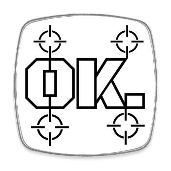 Ok. - Magnet carré - blanc - Devant