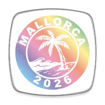 Mallorca 2026 Colorful - Square fridge magnet - white - Front