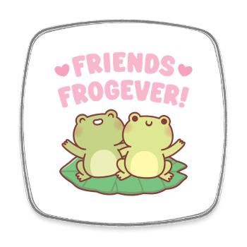 Süße Frösche Freunde Frogever Beste Freunde - Viereckiger Kühlschrankmagnet - Weiß - Vorne