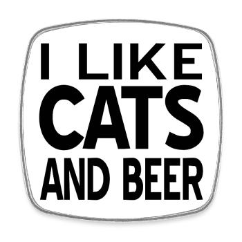 feline - Square fridge magnet - white - Front