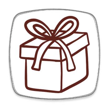 Rustikale handgezeichnete Geschenkbox - Viereckiger Kühlschrankmagnet - Weiß - Vorne