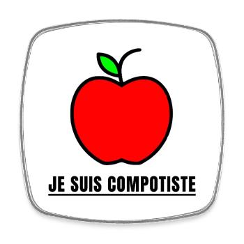 ICH BIN EIN KOMPOTIST (Apfel, Verschwörung) - Viereckiger Kühlschrankmagnet - Weiß - Vorne