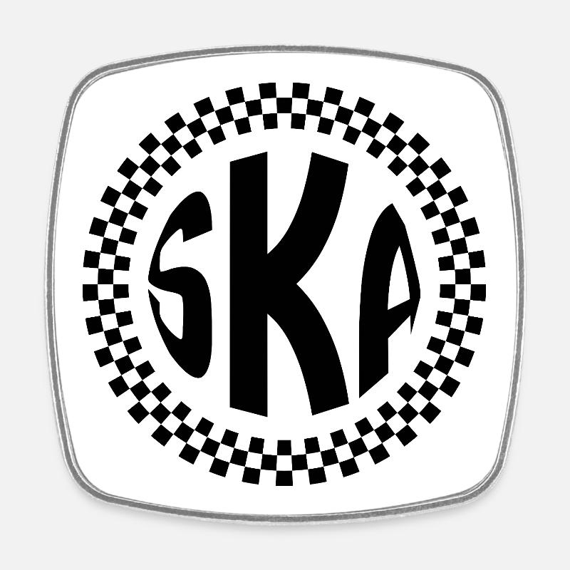 Ska - logo - Magnet carré - blanc