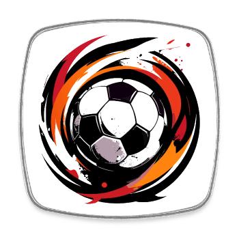 Farbwirbel Fußballball Fussball Deutschland Farben - Viereckiger Kühlschrankmagnet - Weiß - Vorne