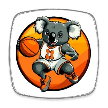 Basketteur Koala - Magnet carré - blanc - Devant