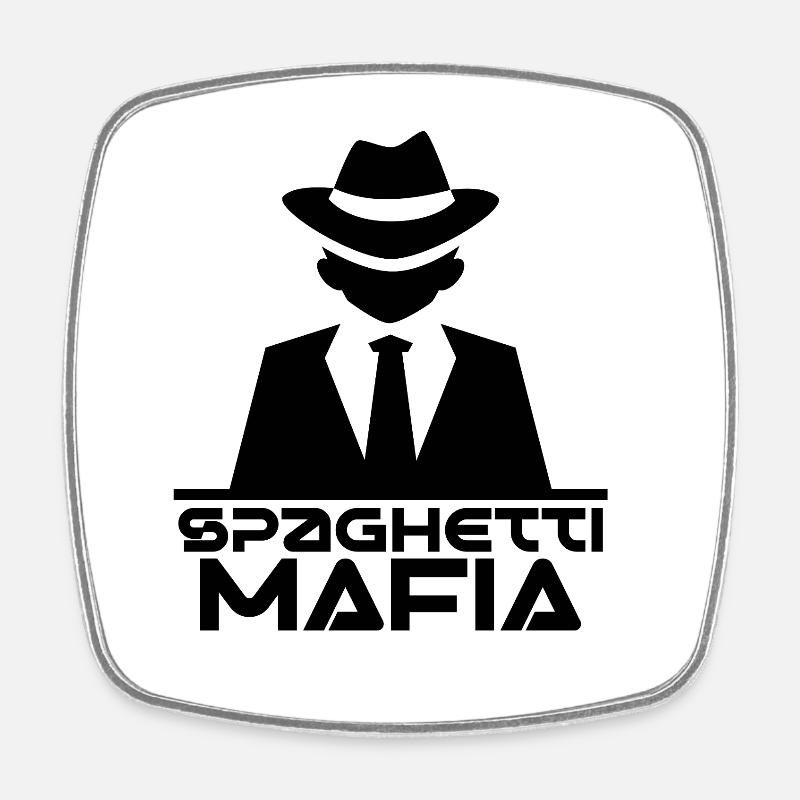 Spaghetti Mafia - Viereckiger Kühlschrankmagnet - Weiß