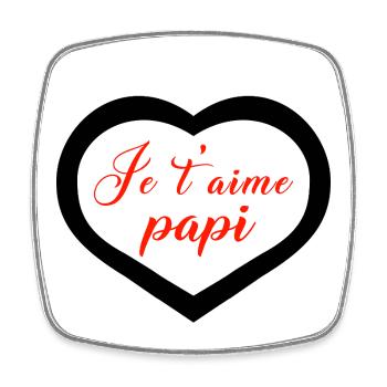 Herz, ich liebe dich, Opa. - Viereckiger Kühlschrankmagnet - Weiß - Vorne