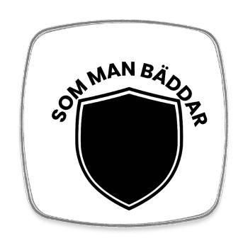 Ring Text Shield Design - Square fridge magnet - white - Front