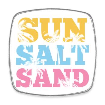 Sommerzeit - Sonne, Salz und Sand - Viereckiger Kühlschrankmagnet - Weiß - Vorne