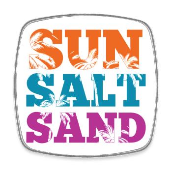 Sommerzeit - Sonne, Salz und Sand - Viereckiger Kühlschrankmagnet - Weiß - Vorne