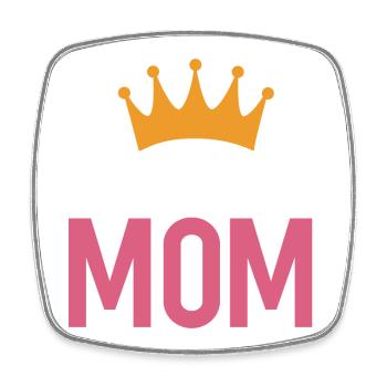 Queen Mom - Square fridge magnet - white - Front