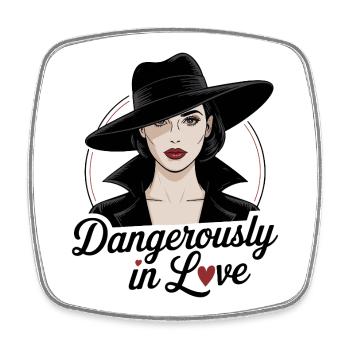 Femme Fatale - Dangerously in Love - Viereckiger Kühlschrankmagnet - Weiß - Vorne