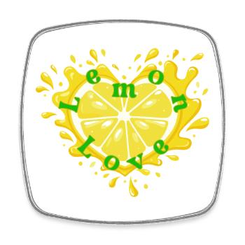 Citrus Heart Love Motif - Square fridge magnet - white - Front