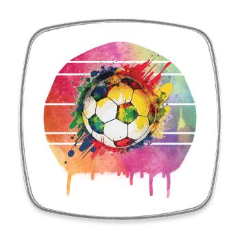 Ballon de football - Magnet carré - blanc - Devant
