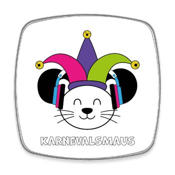 Souris de carnaval - Magnet carré - blanc - Devant