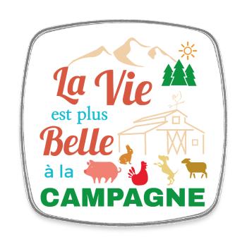 La Vie Belle en Campagne - Magnet carré - blanc - Devant