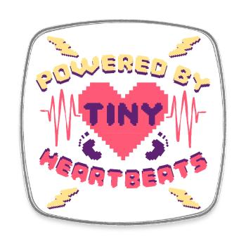 NICU Nurse Powered By Tiny Heartbeats - Square fridge magnet - white - Front