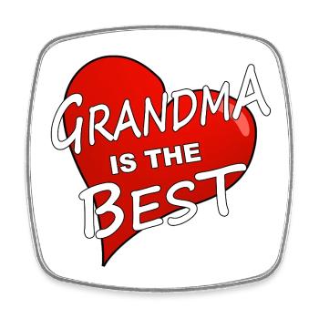 GRANDMA IS THE BEST - Viereckiger Kühlschrankmagnet - Weiß - Vorne