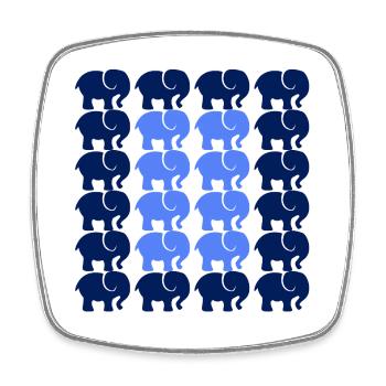 Elephant - Square fridge magnet - white - Front