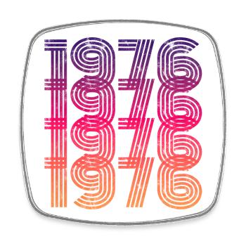 Vintage 1976 - Viereckiger Kühlschrankmagnet - Weiß - Vorne