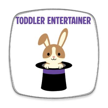 Tout-petit lapin magique chapeauté : Tout-petit animateur - Magnet carré - blanc - Devant