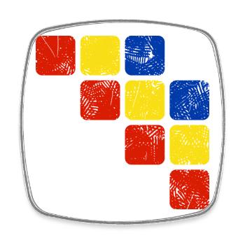 Farben Ornament Muster - Grundfarben - Viereckiger Kühlschrankmagnet - Weiß - Vorne