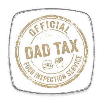 Timbre officiel du Service d’inspection alimentaire de la taxe pour les pères - Magnet carré - blanc - Devant