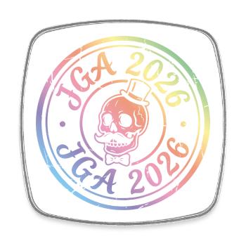 Jga 2026 Skull Bachelor Party - Square fridge magnet - white - Front