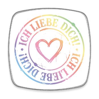 I love you heart - Square fridge magnet - white - Front