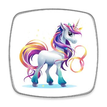 Fantasme de la Licorne Arc-en-ciel - Magnet carré - blanc - Devant