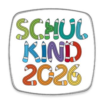 School Child 2026 School Enrollment Back to School - Square fridge magnet - white - Front