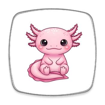 Bébé Dragon Rose de Kawaii - Magnet carré - blanc - Devant