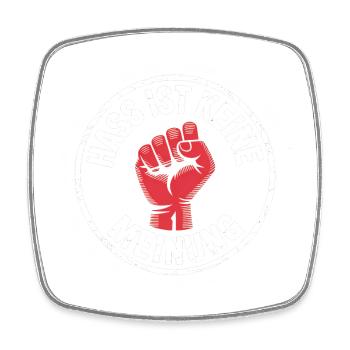 Hass ist keine Meinung - Antifa Tee - Viereckiger Kühlschrankmagnet - Weiß - Vorne