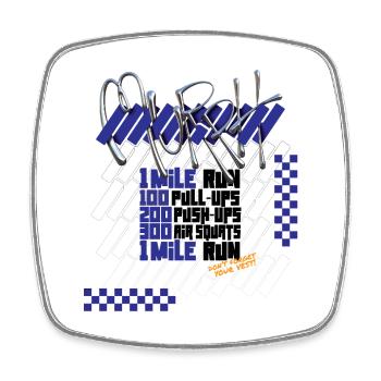 Murph Hero WOD Cross Training dark graphic version graphic - Square fridge magnet - white - Front