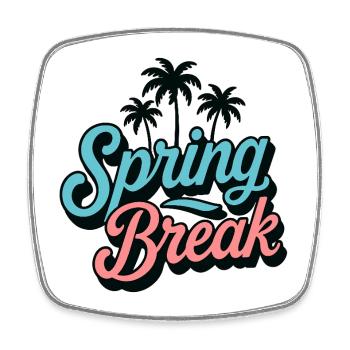 Spring Break Palmen Retro Urlaub Party - Viereckiger Kühlschrankmagnet - Weiß - Vorne