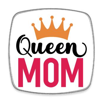 Queen Mom - Viereckiger Kühlschrankmagnet - Weiß - Vorne