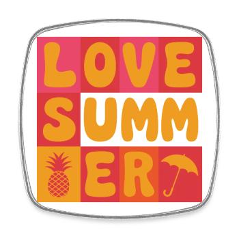 Ich liebe den Sommer - Viereckiger Kühlschrankmagnet - Weiß - Vorne