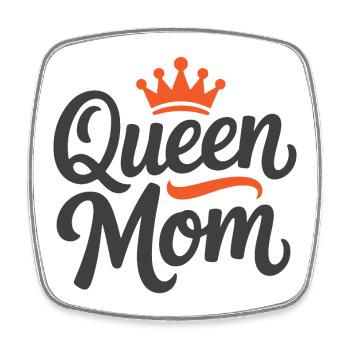 Queen Mom - Viereckiger Kühlschrankmagnet - Weiß - Vorne
