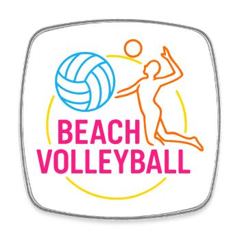 Logo masculin du beach-volley - Magnet carré - blanc - Devant
