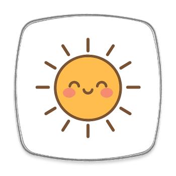 Soleil Sourire Doux - Magnet carré - blanc - Devant