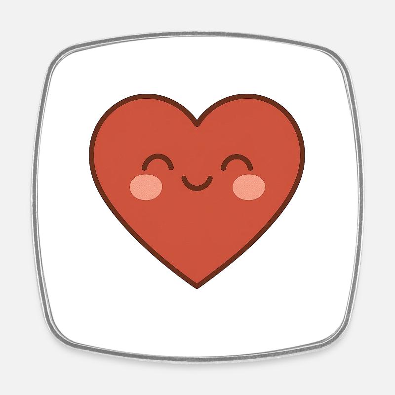 Warm smiling heart - Square fridge magnet - white