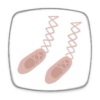 ballet slippers - Square fridge magnet - white - Front