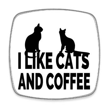 feline - Square fridge magnet - white - Front