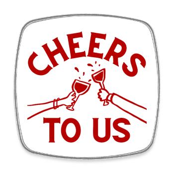 Cheers Celebration Design - Square fridge magnet - white - Front