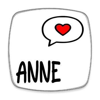 Türkische Mama Anne - Viereckiger Kühlschrankmagnet - Weiß - Vorne