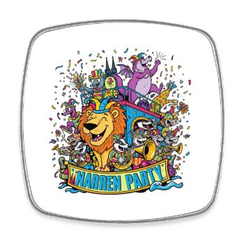Fools' Party - Square fridge magnet - white - Front