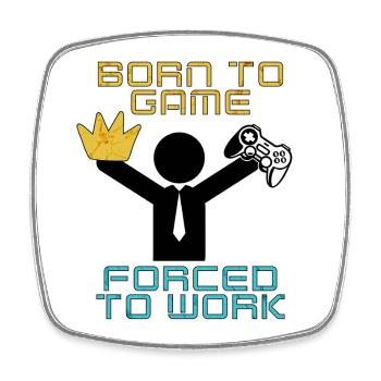 Gamer, Zocker Spruch - Konsole - Born to game  - Viereckiger Kühlschrankmagnet - Weiß - Vorne