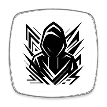 Shadow Hoodie Spikes - Square fridge magnet - white - Front