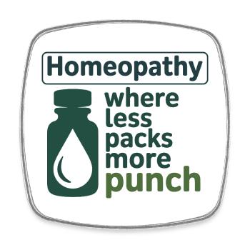 Homöopathie, wo weniger mehr Schlagkraft hat - Viereckiger Kühlschrankmagnet - Weiß - Vorne